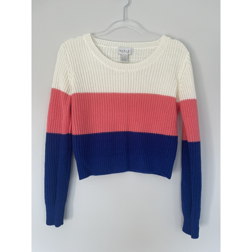 Geri C New York Women's Medium Slightly Cropped Wool Blend Sweater
